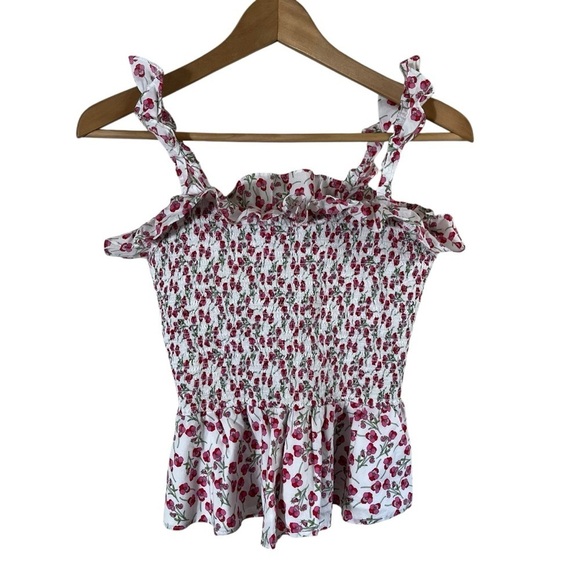 J. CREW x LIBERTY FABRIC *Blogger Favorite* Floral Smocked Ruffle Top L6741 - Picture 4 of 11